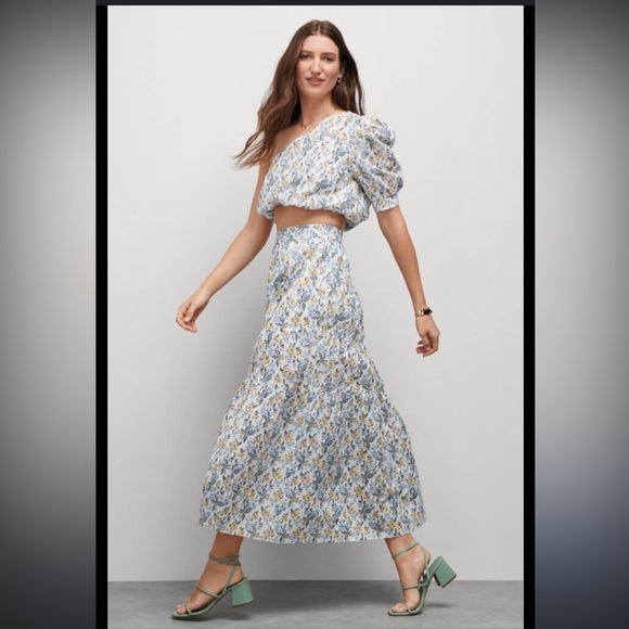 NWT En Saison Anthropologie One Shoulder Floral Top | Size Small - Picture 2 of 7